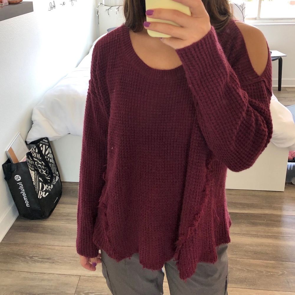 cold shoulder sweater